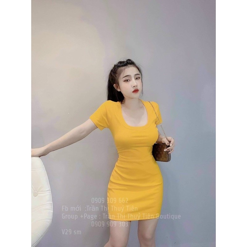 ĐẦM BORIP CỔ VUÔNG ÔM BODY