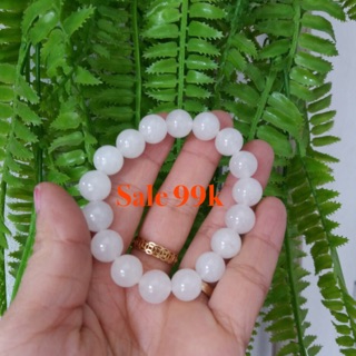 Vòng tay đá mã não trắng sale còn 99k hợp nữ mệnh kim, thuỷ