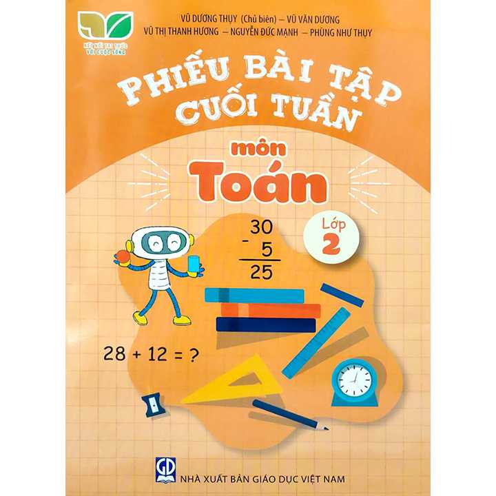 Sách Bộ 3 cuốn: phiếu bài tập cuối tuần môn toán, tiếng việt, tiếng anh lớp 2 (Kết nối) - Giáo Dục