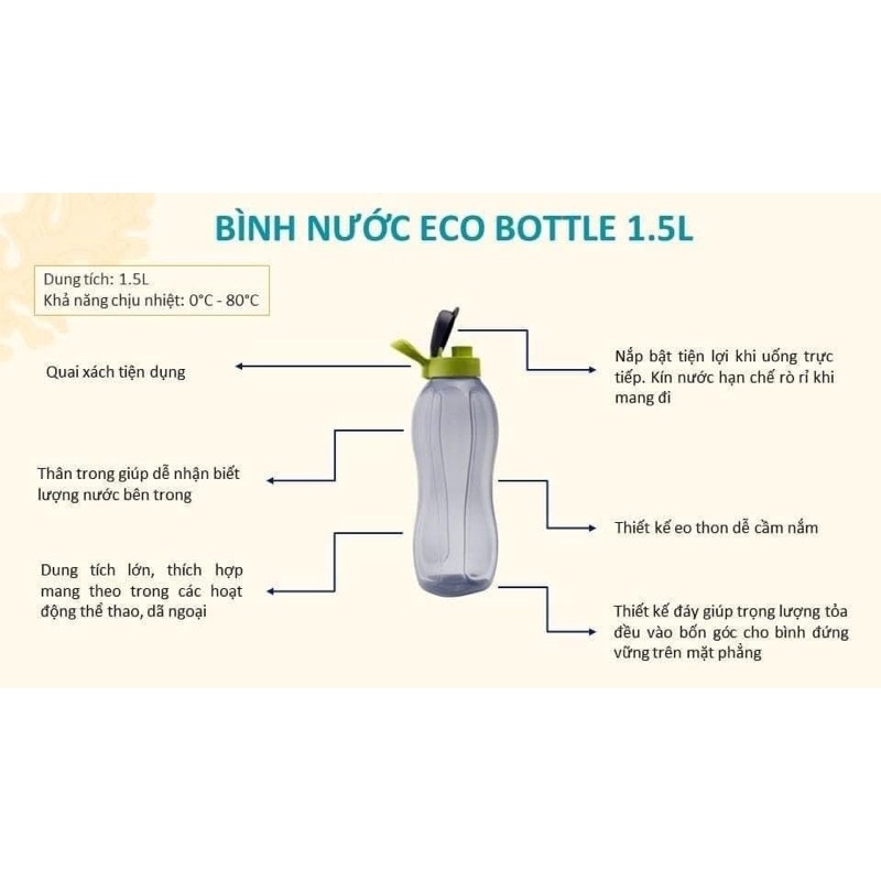 BÌNH ECO 1.5L TUPPERWARE VIỆT