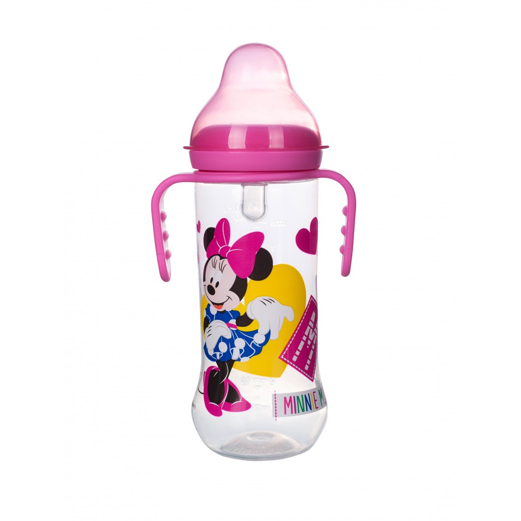 Bình sữa có tay cầm Disney Thái Lan DN80131 250ml/8oz , núm size L phù hợp 6 month+