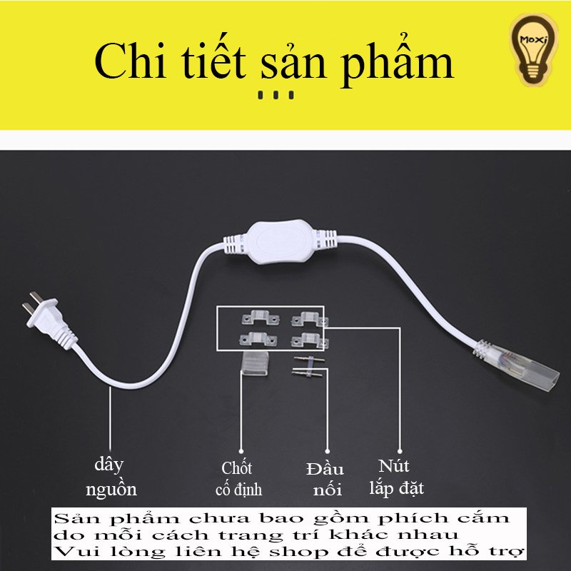 [Bán theo M chưa kèm đầu cắm ] Đèn LED dây đôi 2835 trang trí LỄ NOEL decor phòng ngủ,ngoài trời MOXI (cuộn INBOX ).