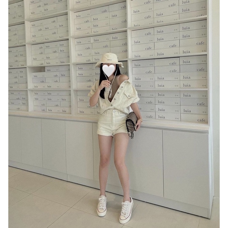 Set sơ mi be liền quần short kaki nữ mùa hè