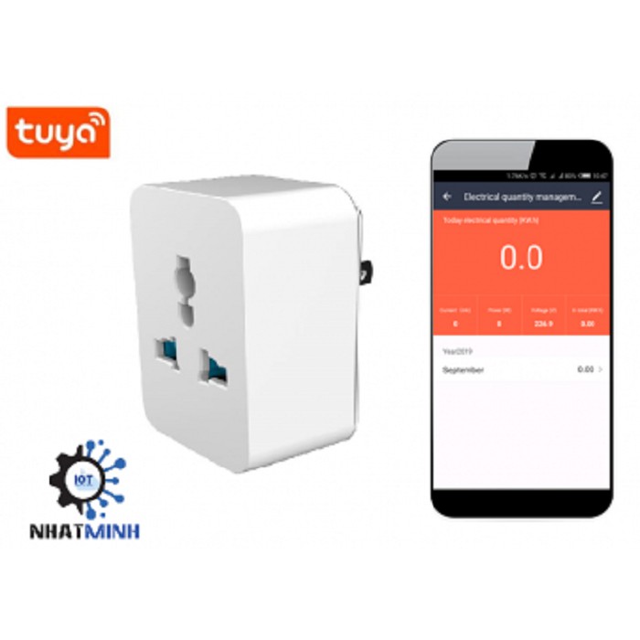 BH 6 THÁNG-Ổ Cắm Thông Minh Wifi Tuya Smart Life 4 Cổng 4 USB Hẹn Giờ Điều Khiển Từ Xa Tiện Lợi