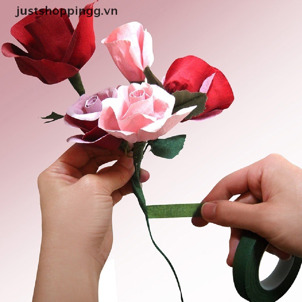 Cuộn Băng Keo Giấy Tự Dính Màu Xanh Lá Dài 30M