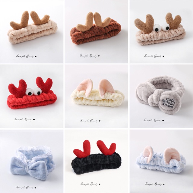 Băng đô bờm tóc dễ thương rửa mặt trang điểm tẩy trang phụ kiện tóc hàng loại 1