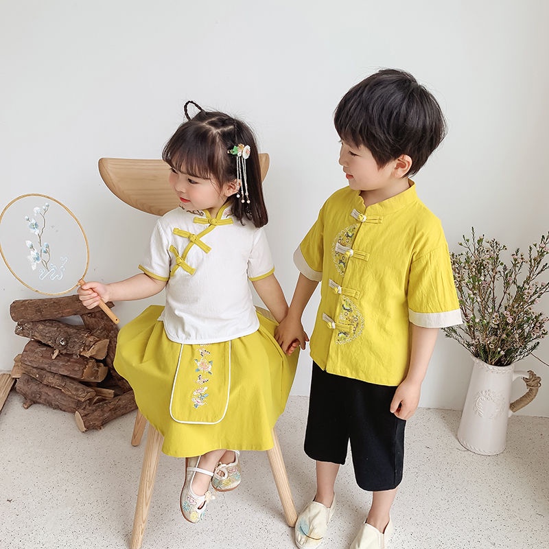 Bộ Đồ Hán Phục Phong Cách Trung Hoa Thời Trang Mùa Hè Cho Trẻ Em