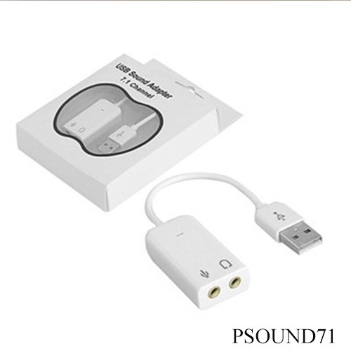 Bộ/ Cáp chuyển USB ra âm thanh 7.1 cổng ra 2 jack 3.5mm mic và audio