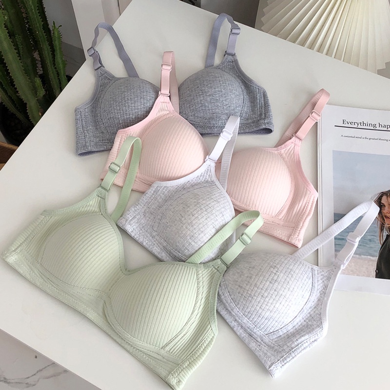 Áo Ngực Không Gọng Nữ Form Học Sinh, Áo Lót Mút Mỏng Chất Cotton Gân Tăm Mềm Mịn Không Cộm TOPBRA AL22