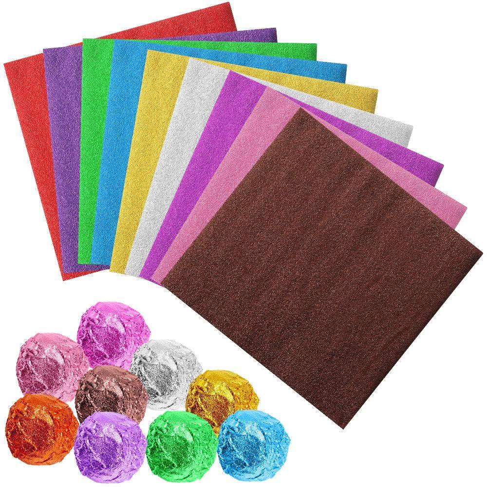UUMIR Set 100 Lá Nhôm Dập Nổi Dùng Để Làm Kẹo / Bánh / Sô Cô La / Trang Trí Tiệc Cưới
