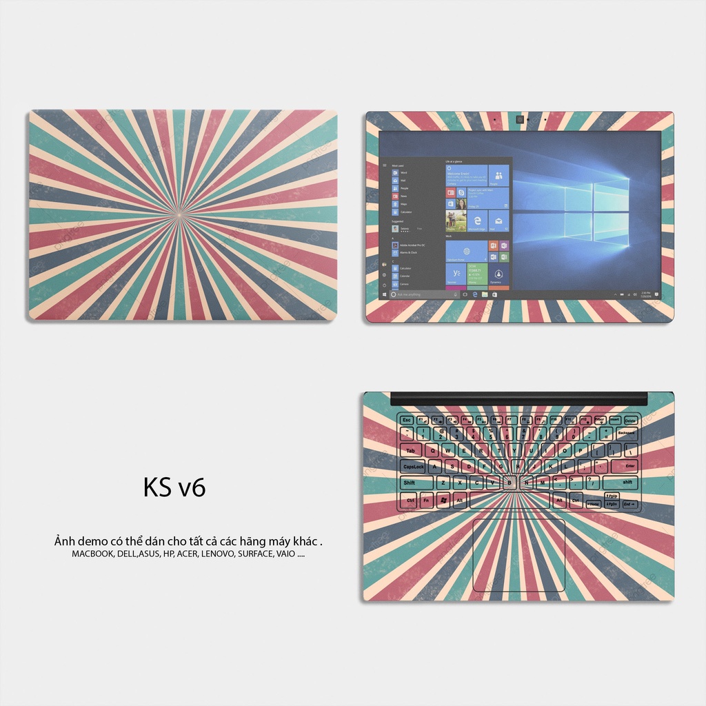 Miếng Dán Skin Laptop - Mẫu Vòng Xoáy Rạp Xiếc - Skin Cắt Sẵn Theo Máy