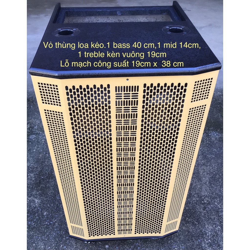 Vỏ thùng loa kéo 40cm.3way.lỗ mạch 19 x 38cm