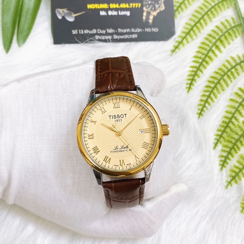 Đồng hồ nam tissot cơ nam dây da nâu mặt mạ vàng lấp lánh siêu bền bỉ phong cách lịch lãm | BigBuy360 - bigbuy360.vn