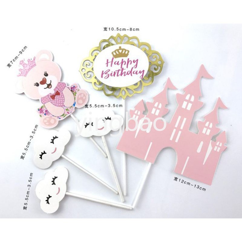 Set 50 Que Cắm Bánh Hình Khủng Long Hoạt Hình Dễ Thương