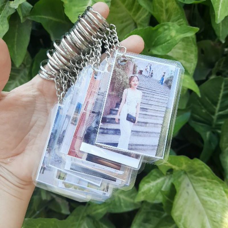 Móc khoá ảnh 5k in theo yêu cầu ép Plastic