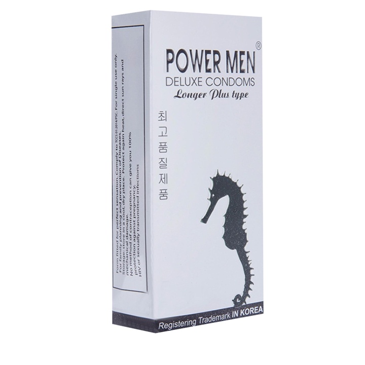 Bao Cao Su Power Men Longer Plus Type (Hộp 12C) - Dòng Bcs & Gân Gai Dọc Thân, Nhiều Gel Bôi Trơn