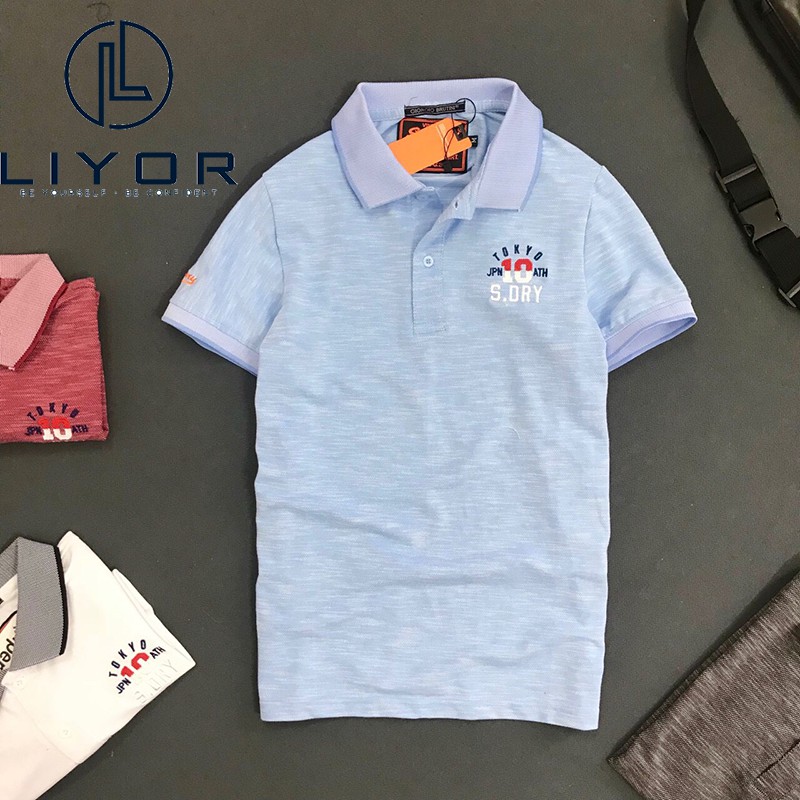 Áo thun nam có cổ thiết kế thêu nổi số 10 mới cao cấp thời trang nam Liyor - TACB4024 | BigBuy360 - bigbuy360.vn