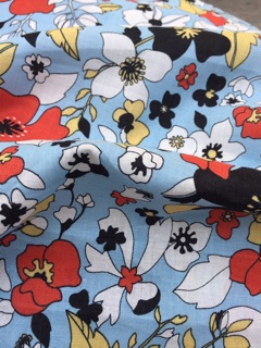 Vải thô cotton hoa phượng màu cam đất.