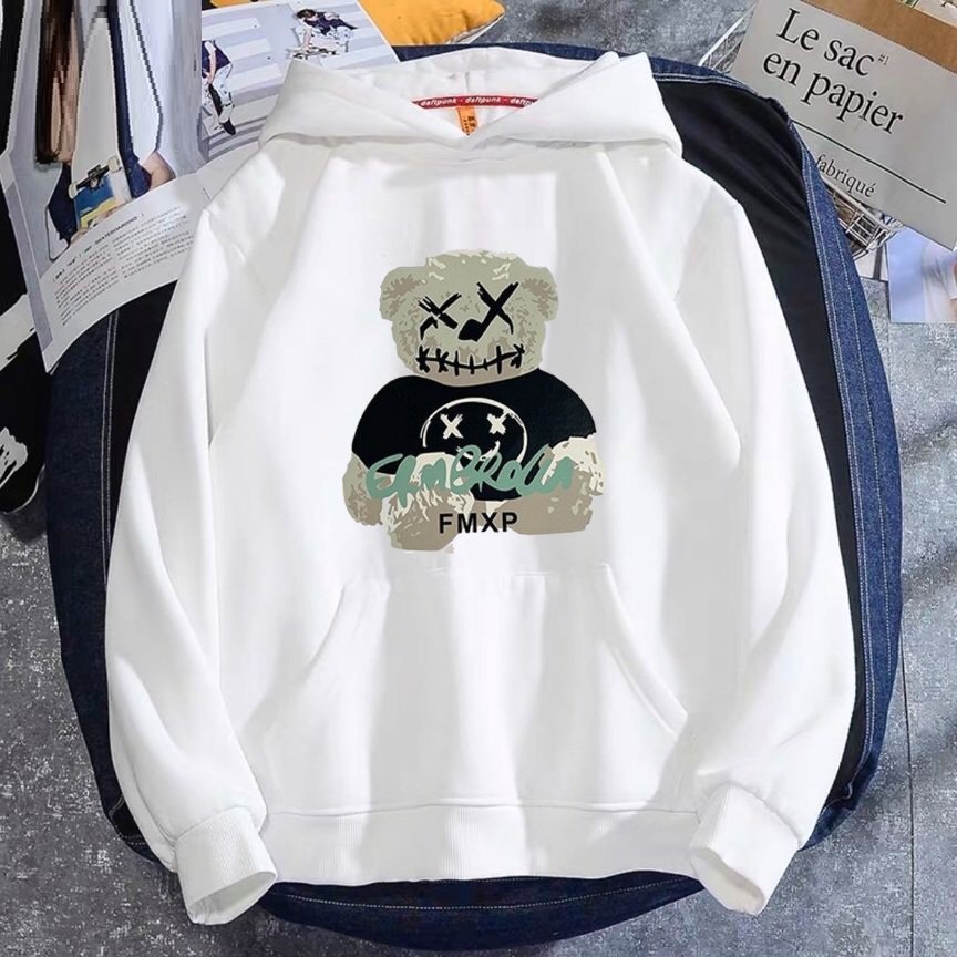 Áo Hoodie Nón Chui Trùm Đầu Nữ Nam Unisex Chất Vải Nỉ Poly Cún Nón Có Tai WAH065NO