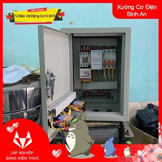 Tủ 5.5KW điều khiển bảo vệ động cơ 3 pha, chống mất pha, ngắn mạch và đảo pha thiết bị LS Hàn Quốc