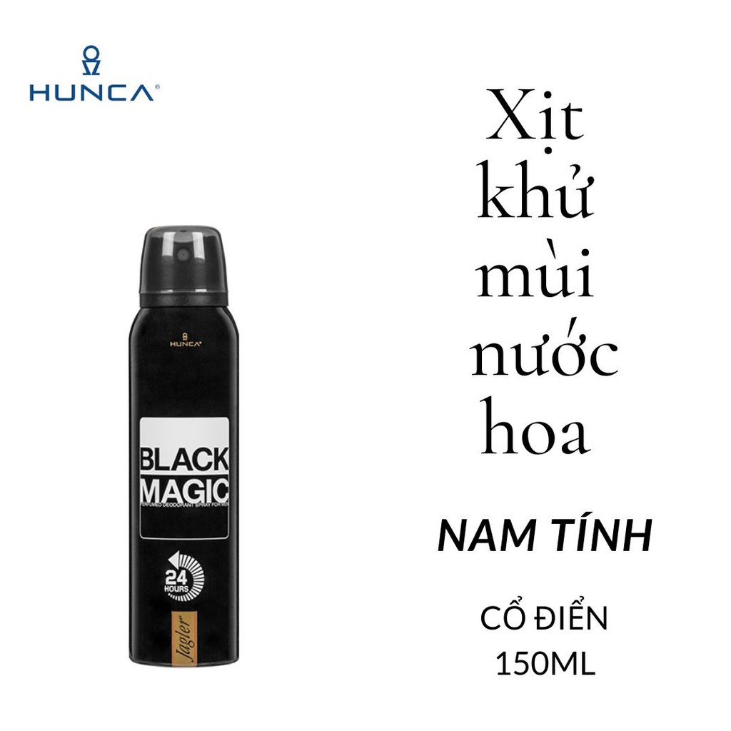 Xịt Khử Mùi Nam Nước Hoa Nam Tính, Cổ Điển, Bí Ẩn JAGLER BLACK MAGIC HUNCA 150ml | BigBuy360 - bigbuy360.vn