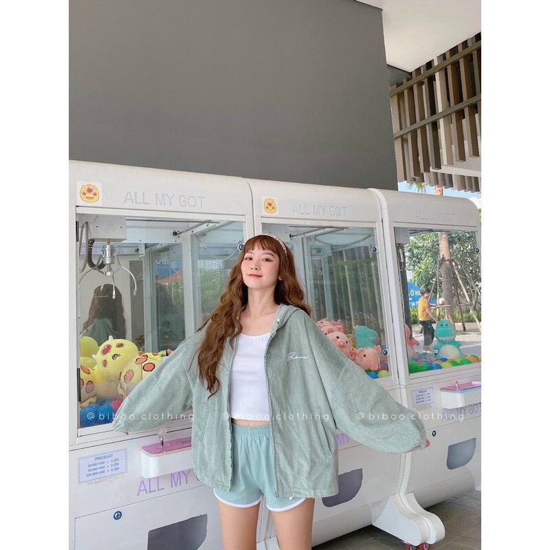 Áo Khoác Nhung Gân Nữ Form Rộng Thêu Chữ Siêu Xinh Thời Trang Giá Rẻ - TP142 [NewUnisex]