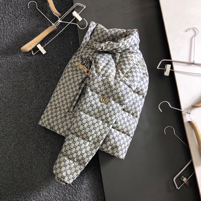 Áo khoác phao nam hoạ tiết chữ nhỏ thương hiệu The North Gucci GC cao cấp