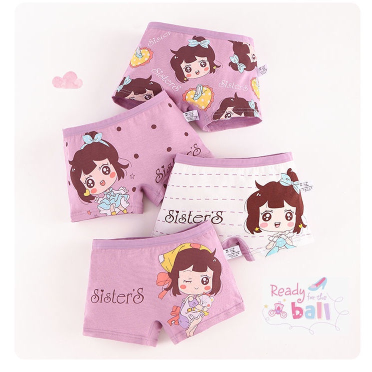 Quần Lót Boxer Bằng Cotton Nguyên Chất Phong Cách Mới Cho Bé Gái