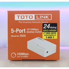 <NEW> Cổng Chia Mạng Switch 5 Port Totolink 10/100Mbps S505 (Trắng) - Hãng Phân Phối Chính Thức