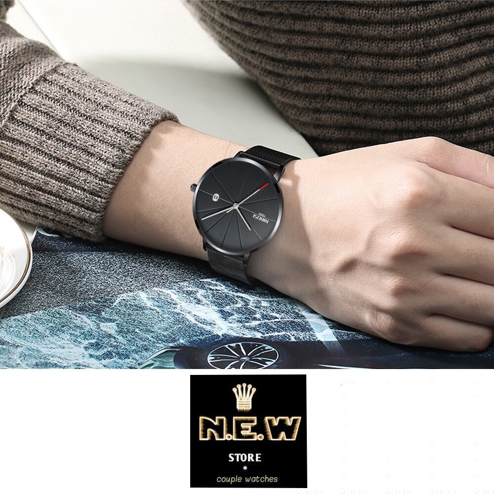 [CHÍNH HÃNG] Đồng hồ nam NIBOSI 1985 V2 dây thép lưới cao cấp, sang trọng | BigBuy360 - bigbuy360.vn