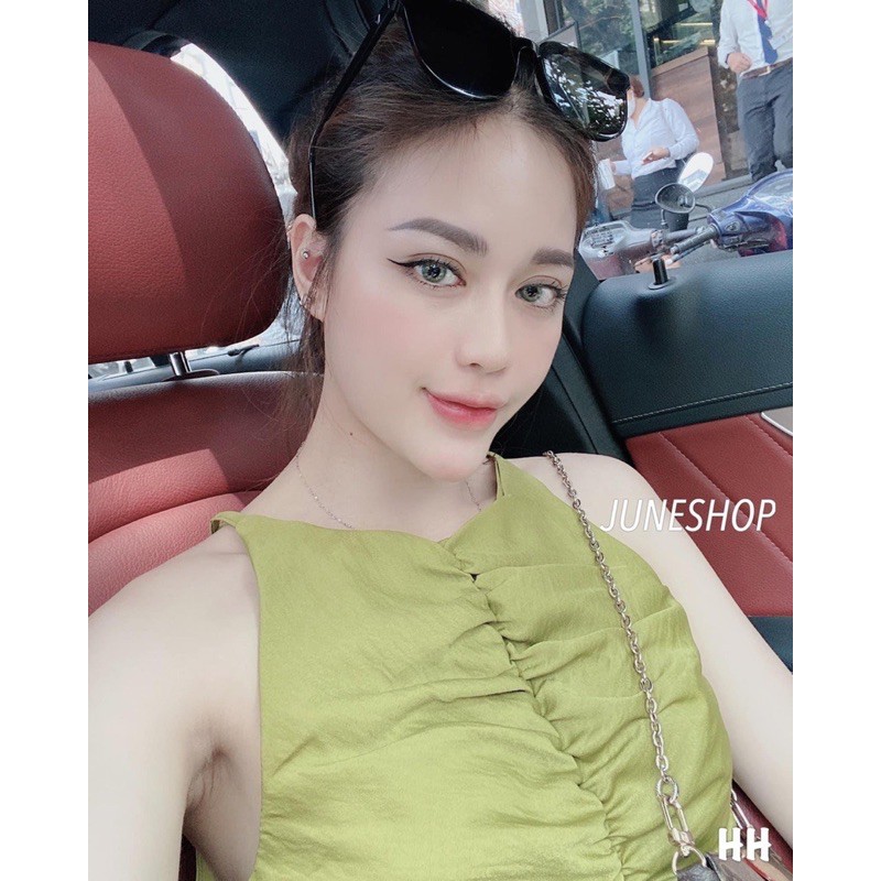 VÁY XANH CỐM 2S RÚM NGỰC | BigBuy360 - bigbuy360.vn