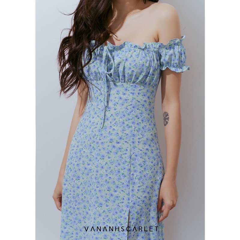 Đầm hoa nhí VANANHSCARLET, bèo nhún có dây rút 350K lúc mua 750K còn mới 99,99%