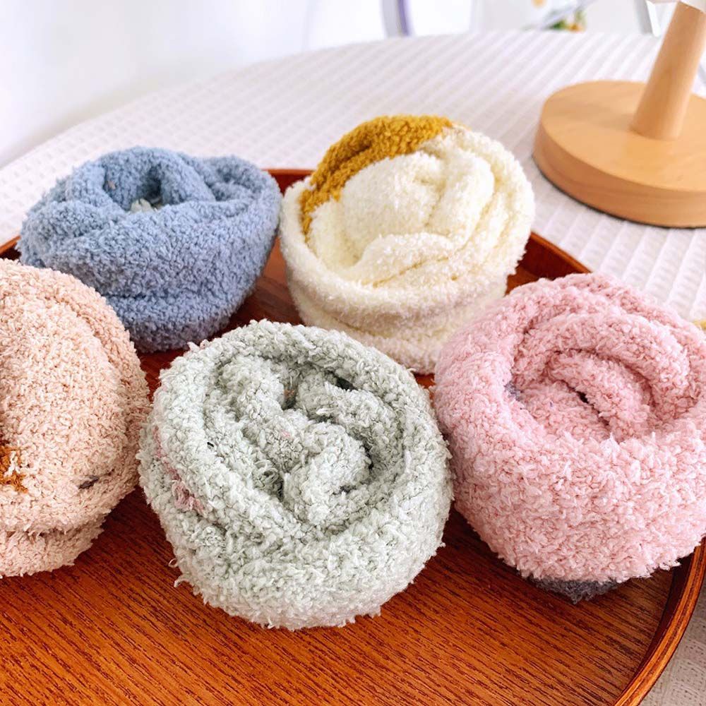 Đôi vớ lông cừu san hô dày dặn ấm áp thoáng khí dễ thương cho nữ