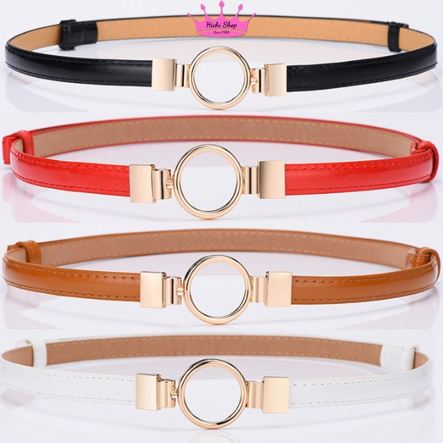 Thắt lưng nữ bản nhỏ, dây nịt nữ, belt áo váy đầm khóa tròn điều chỉnh vòng eo