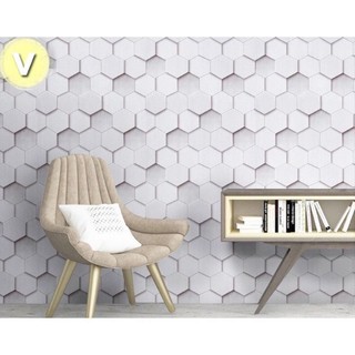 Giấy dán tường 10m Lục giác 3D [mua3giam5k] - 10m Decal dán tường lục giác 3D có keo sẵn