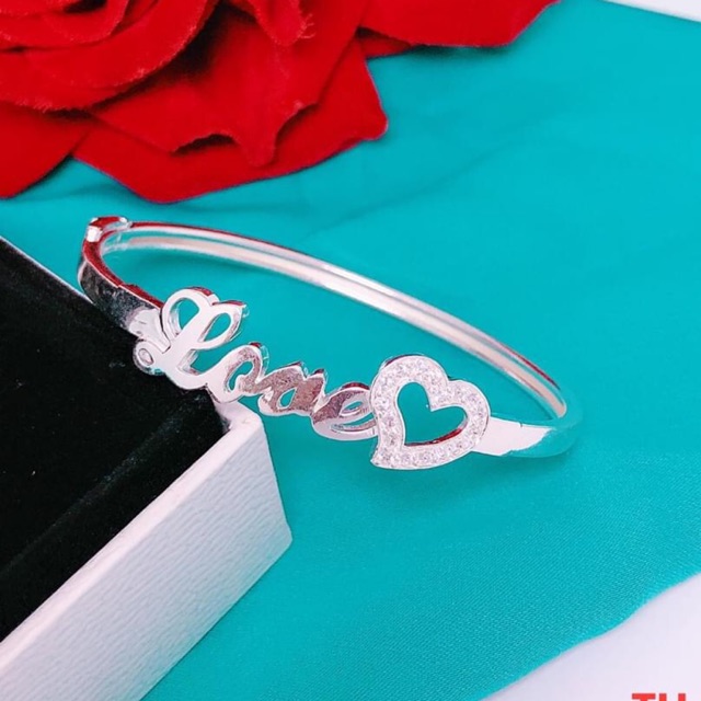 LẮC TAY CỨNG CHỮ LOVE SANG CHẢNH - LẮC TAY BẠC S925z