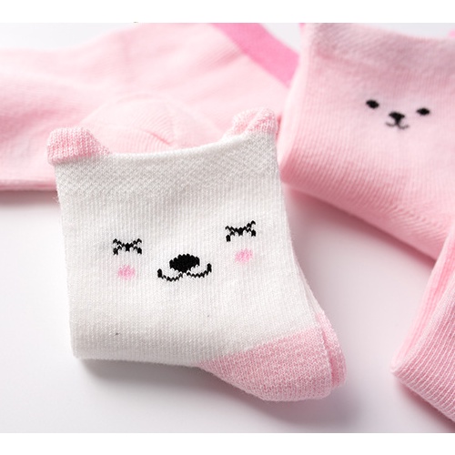Set 5 đôi tất cổ cao len mềm mịn cho bé từ sơ sinh đến 3 tuổi