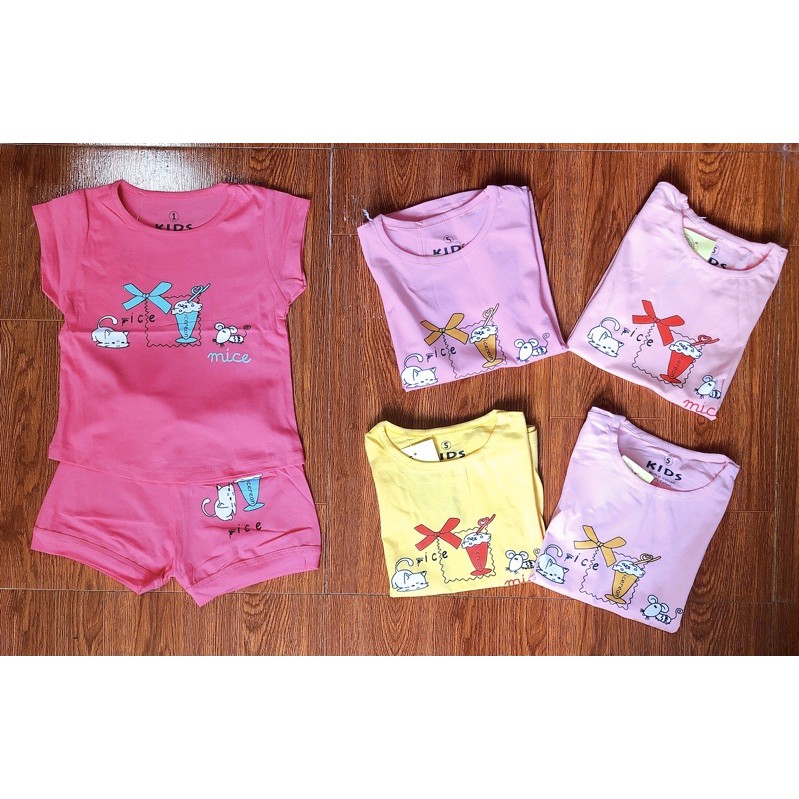 bộ cộc đùi bo viền bé gái cotton hàng vnxk chất đẹp