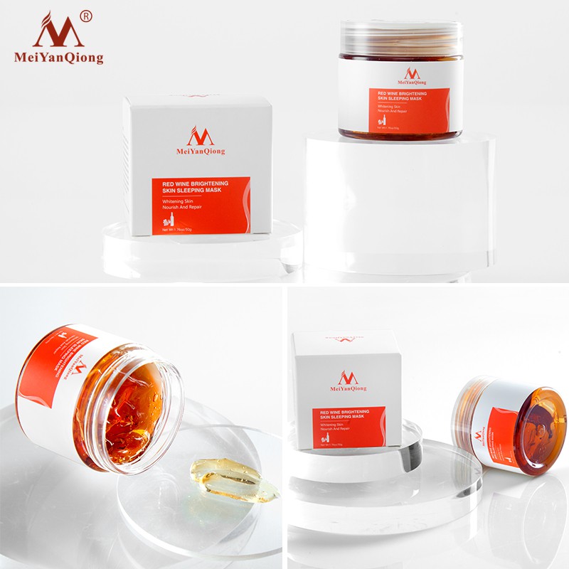 Mặt Nạ Dưỡng Trắng Da MeiYanQiong Cấp Ẩm Với Tinh Chất Rượu Vang Đỏ Chăm Sóc Làm Trẻ Hóa Làn Da Hiệu Quả Cao da căng bóng  cấp ẩm thải độc Ngừa Mụn Chống Lão Hóa 50g