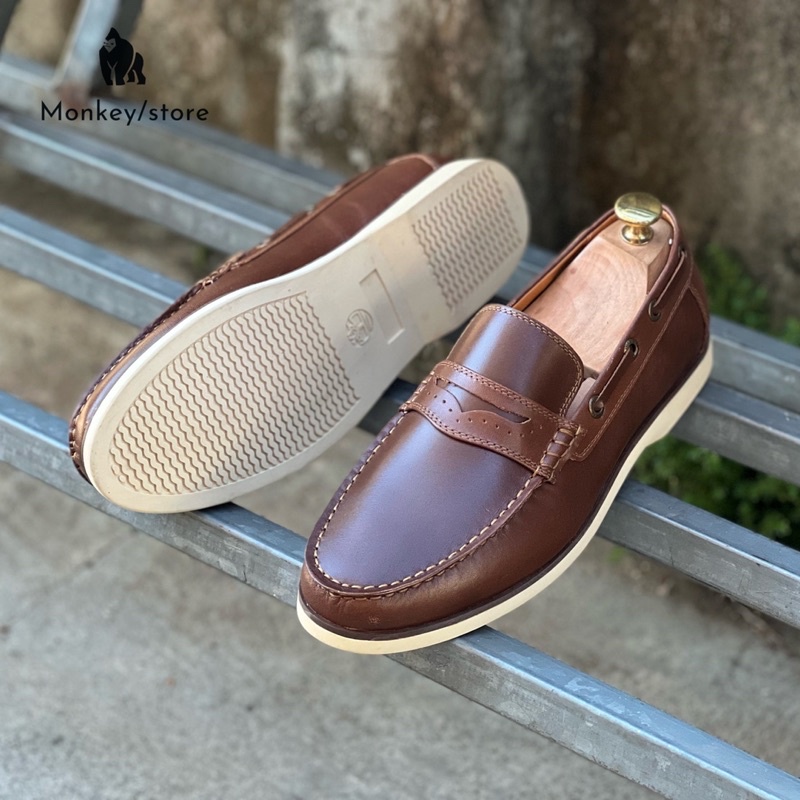 Giày lười dáng slion, Làm từ da bò sáp thời trang - Mã : MK14 ( Ảnh và video độc quyền - Bảo hành 12 tháng )