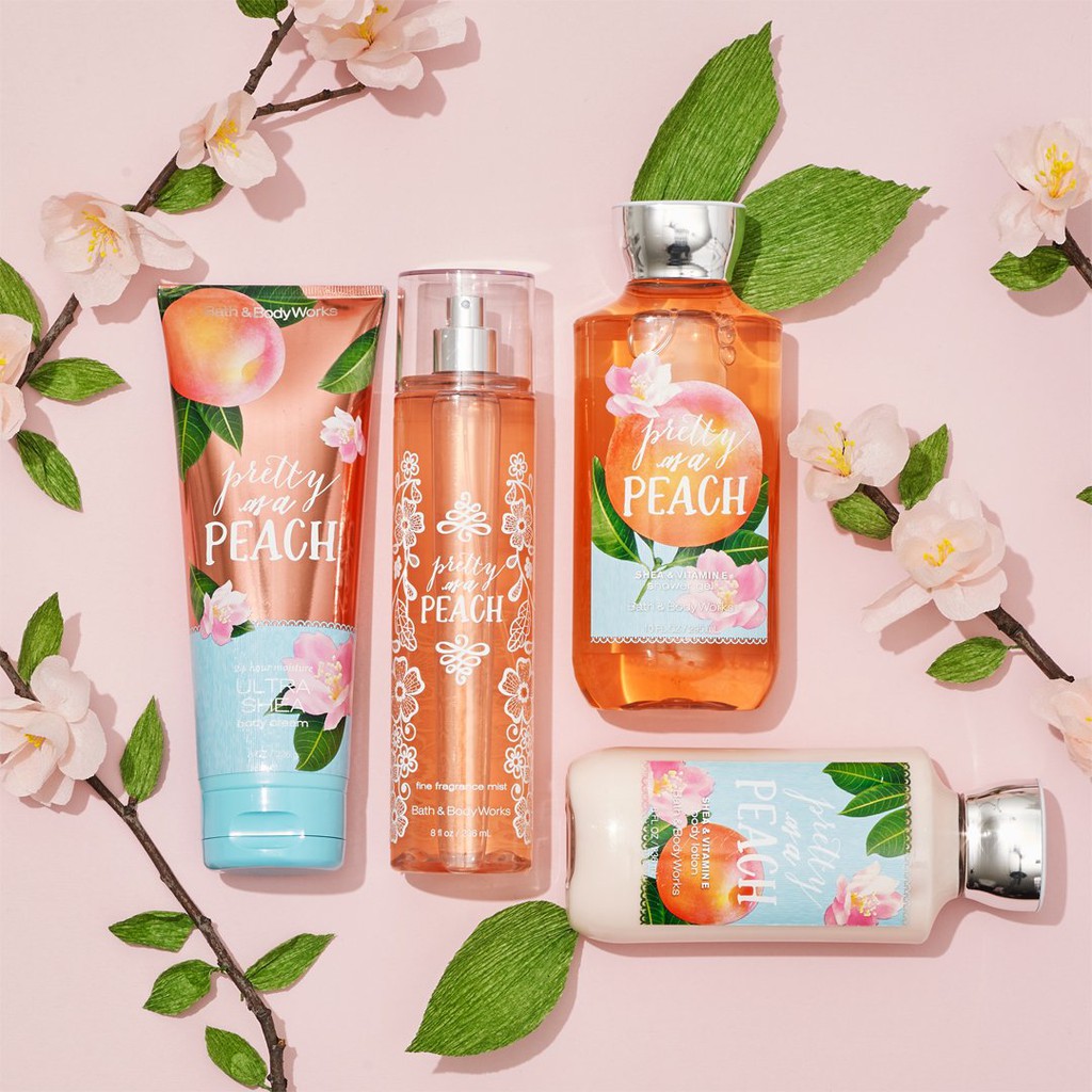 [Auth] Sản Phẩm Tắm Dưỡng Xịt Thơm Toàn Thân Lưu Hương Mịn Da Bath &amp; Body Works - Pretty As A Peach