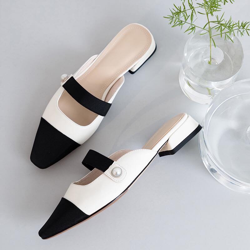 Sục quai chun hai màu đính hạt | BigBuy360 - bigbuy360.vn