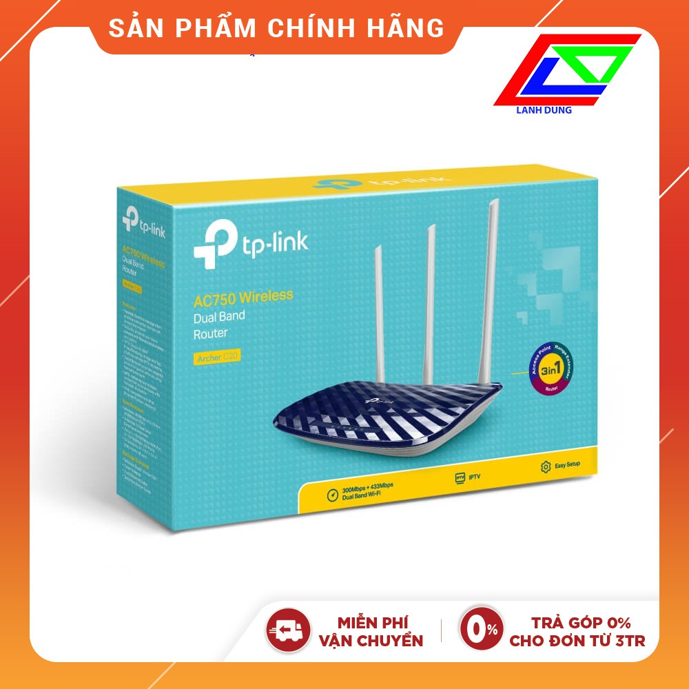 Bộ Phát Sóng Wifi Băng Tần Kép AC750 TP-Link Archer C20