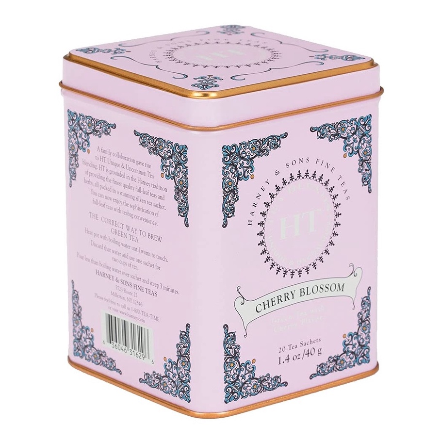 Trà xanh hương anh đào Winter White Harney and Sons hộp thiếc