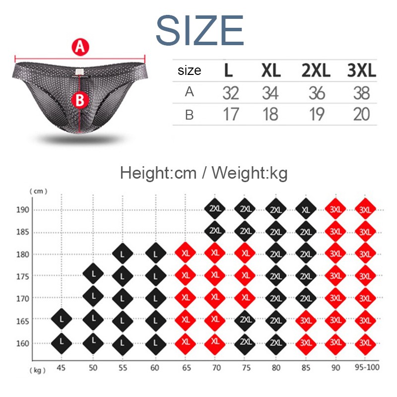 Quần lót vải lụa lạnh phối lưới siêu mỏng thoáng khí thời trang mùa hè cho nam 130