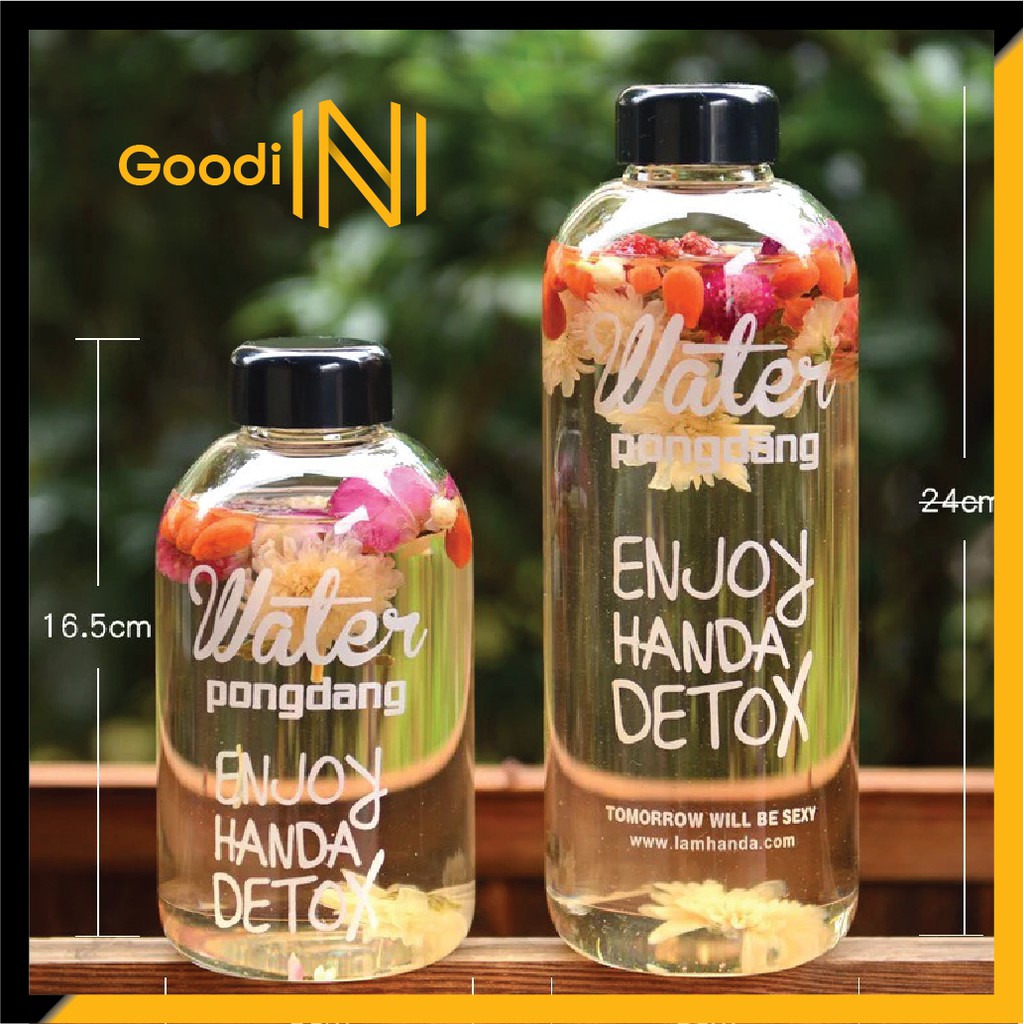 BÌNH NƯỚC WATER DETOX PONGDANG 1000 ML ( TẶNG TÚI VẢI )