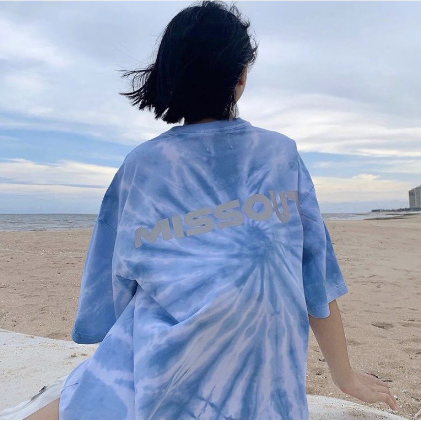 Áo Thun Unisex MISSOUT phản quang tiedye loang màu + Ảnh thật