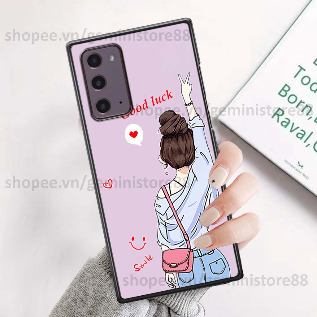 Ốp Samsung Note 20 in hình cô gái be happy trẻ trung cá tính năng động