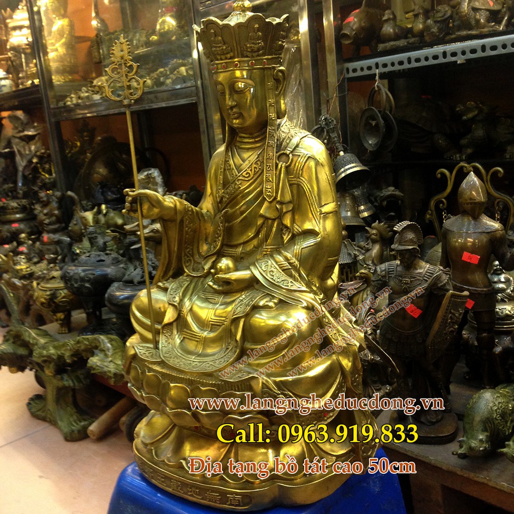 Tượng địa tạng vương bồ tát ngồi cao 50cm, giá tượng địa tạng bồ tát, bán tượng địa tạng bồ tát