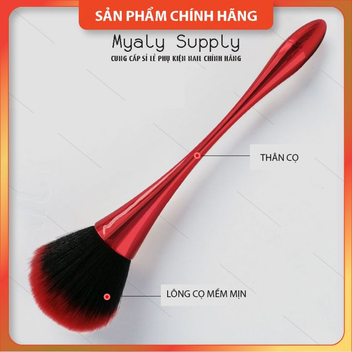 Chổi Phủi Bụi Nail Lông Mềm Cọ Phủi Bụi Nail Cán Dài